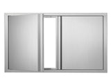 BBQ Access Door, 787x609 mm Double Outdoor Kitchen Door, Stainless Steel Flush Mount Door, Wall V952-SMABSCJMYS31WSG92V0
