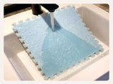 10PCS Fluffy Plush Foam Mat, 12x12 Inch Interlocking Carpet Tiles with Border, Soft Non-Slip Foam V1192-AZ-W-17680