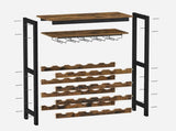 CARLA HOME Large Rack with Glass Holder, Metal Designed Bottle Holder and Wood Countertop up to LSB-36268
