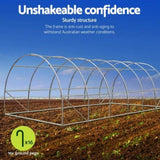 Green Fingers Greenhouse 6x4x2M Walk in Green House Tunnel Plant Garden Shed Dome GH-WALK-F-600X400X200-GN-AB