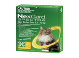 NexGard Spectra Spot-on Cats 2.5-7.5kg 6pk NEXGARD-WNGSOCL6