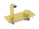 Brushed Gold Round Wall Mounted Basin Mixer Vanity Sink Tap Faucet Curve Spout V1233-KRD301ABG