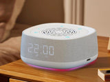 2 in 1 Alarm Clock with White Noise Sound Machine Night Light Sleep Timer for Bedroom - White V1263-JX-8225-2