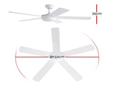Devanti 52'' Ceiling Fan 5 Blades DC Motor w/Light w/Remote White CF-C-52-5B-986-WH