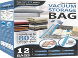 12 Pack Vacuum Storage Bags, Space Saver Vacuum Storage Bags, Vacuum Seal Bags for Clothing, V1366-AZ2-W-02290