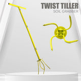 Manual Twist Tilling Soil Claw Garden Cultivator with T-Handle and Adjustable Long Pole for Yard V1341-ZY-UDFPASWG-ORANGE