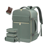 Bean Green 40L Large Capacity Travel Business Backpack with Expandable Compartments, Including 2 V888-ELOSUNG17056