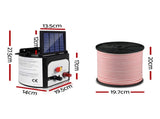 Giantz Fence Energiser 8KM Solar Powered Electric 400M Poly Tape Insulator SFC-FIK-TAPE-8KM-N
