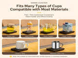 Yellow Coffee Mug Warmer Set with Glass Mug and Lid USB Powered 13W Constant Temperature Heating V888-ELOSUNG543044