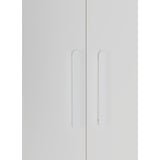 4 Door White Wardrobe Cabinet Hanging Rail, Shelves & White Handles V63-953101