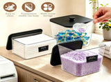 4 Pcs Laundry Pods Container Storage Set 3 Acrylic Canisters with Wooden Lids Dryer Sheet Container V1366-AZ2-W-15090