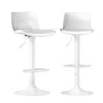 Artiss Bar Stools Kitchen Swivel Gas Lift Stool Leather Dining Chairs White x2 BA-KJ-GL-BPP-SPU-WHX2