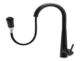 Matt Black Pull Out Long Hose Kitchen Sink Tap Round Basin Mixer Faucet Spout V1233-KRD515B