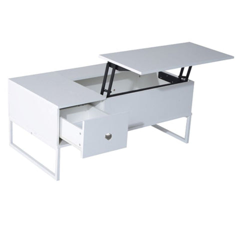 Lift Up White Coffee Table With Storage V195-CT002