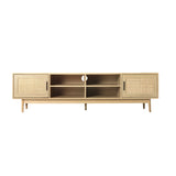 Artiss TV Cabinet Entertainment Unit 180cm Rattan Cole FURNI-E-RAT-TV180-WD-AB