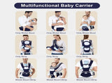 6-in-1 Adjustable Baby Carrier with Hip Seat 11.815.7in Adjustable Height, Breathable Mesh & V1107-CS-YEBDYDL