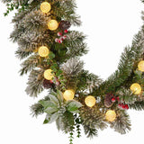 Christabelle 2.7m Snowy Christmas Garland with LED Coloured Baubles Lights Tree Decoration Orna 112_SENCR105