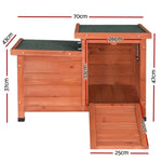 i.Pet Outdoor Cat House Rabbit Hutch Wooden Shelter Indoor Cat House Outdoor Condo Small Enclosure PET-CH-2DOOR-BR