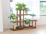 6-Tier Rustic Wooden Step Plant Stand V767-7KHJ03-A