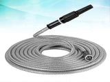 50ft Metal Garden Hose - Retractable Water Hose with Strong Outer Shell, Flexible Design V1263-JX-4521
