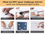LED Makeup Vanity Lights with 14 Dimmable Light Bulbs, Hollywood Style Cosmetic Mirror Lights, USB V1171-CB-USB-CCT-14MIRROR1