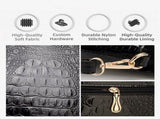Black Patent PU Leather Crocodile Embossed Shell Bag with Floral Pendant V888-ELOSUNG42048