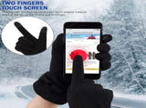 Warm women's winter gloves with thermal fleece text Black M V1259-DP01-A-1574