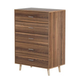 Artiss 5 Chest of Drawers - MIRI Walnut FURNI-Q-CDR-03-WD-AB