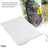 50pcs Plant Fruit Protection Bags Drawstring Mesh Bag Against Insect Pest Garden Tools 30*20cm V1294-YM0901-JY14160-02