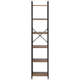 Metal Bookshelf, 6-Tier Industrial Bookcase, Tall Narrow Rustic Vintage Storage Bookshelf with Open V952-JSSJZFXJSM6C1HUL3V0