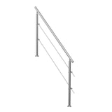 Handrails for Outdoor Steps, 70.9in Length 2 Crossbars Stair Hand Rail Kit, Transitional Stainless V952-BXGSLZFS180CXMYZKV0