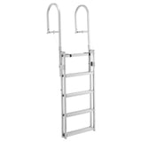Retractable Dock Ladder, 5 Steps, Aluminum Alloy Pontoon Boat Swim Ladder, with Non-Slip Wide Steps, V952-MTZTSSSWPJ356MH3V001V0