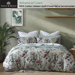 Logan and Mason 250TC Botanical Coast Sage Cotton Sateen Quilt Cover Set Super King V442-LED-QUILTCS-BOTANICAL-COASTSAGE-SK