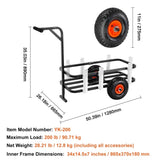 Beach Fishing Cart, 91 kg Load Capacity, Fish and Marine Cart with Two 275 mm Big Wheels Rubber V952-LLKYJC11YC0080XFQV0