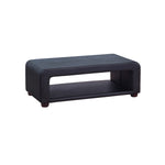 Coffee Table Upholstered PU Leather in Black Colour with open storage V43-CT-MAJ-BL