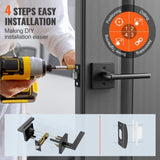 VEVOR Passage Door Handle, 5 Pack Matte Black Door Lever, Left or Right Handing Reversible Lever V952-FXTDMBS5G000F46ZDV0
