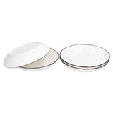 4Pcs Ceramic Dinner Plates Set Black Line Tableware 8 Inch Round Plate for Salads Steak Plate V1294-YM0523-3118210320911