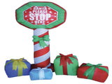 210cm Xmas Father Christmas Charm Santa Claus "Please Stop Here Sign" Dcor V563-XU1346