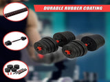 30kg Adjustable Rubber Dumbbell Set Barbell Home GYM Exercise Weights V63-834271