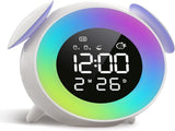 Children's alarm clock, educational day/night alarm clock with 15-color night light, snooze V1188-MS-313-0489