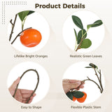 3PCS Artificial Orange Tree Branches, 36" Fake Tangerine Fruit Stems with Leaves, Faux Orange Plant V1369-AZ3-W-08793