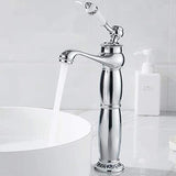 Copper Faucet for Bathroom Sink Hot & Cold Water Mixer, Vintage Retro Style, Deck-Mounted Basin V1107-113-87537-BLK-305MM