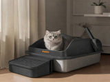 Pawz Stainless Steel Cat Litter Box Big Cats Kitten High Sided Easy Clean Grey PT1393-GY-AU