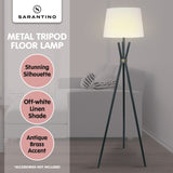 Sarantino Tripod Floor Lamp in Metal and Antique Brass LMP-MLM-682