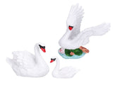 3pcs Resin Swan Ornaments Simulation Decorative Swan Figurine for Miniature Garden Home V1294-YM0715-3111210390811