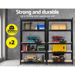 Giantz 2x1.8M Garage Shelving Warehouse Rack Pallet Racking Storage Shelf Black WR-E-9X18-GVN-BKX2