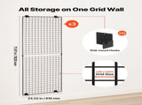 3 Packs Grid Wall Panels, 610 x 1828 mm Wire Grid Panels Display Rack, Wall-Mounted Art Display V952-BGWGQ7080INC1MICW001V0