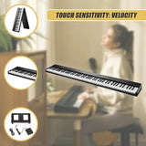 Folding Digital Piano 88 Key Velocity-Sensitive Carry Case Pedal V63-952531