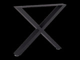 X-Shaped Table Bench Desk Legs Retro Industrial Design Fully Welded - Black V63-834831