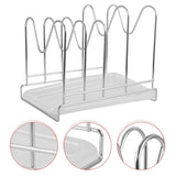 Stainless Steel Kitchen Drying Rack with Pot Cover Storage Organizer, , 1 Piece V1192-AZ-W-27834